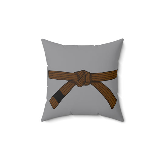 Spun Polyester Square Pillow Brown  Belt