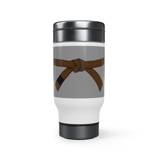 Stainless Steel Travel Mug with Handle, 14oz BrownBelt