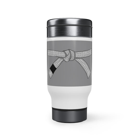 Stainless Steel Travel Mug with Handle, 14o White  Belt