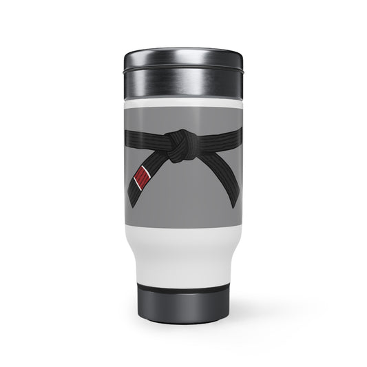 Stainless Steel Travel Mug with Handle, 14o  Black  Belt