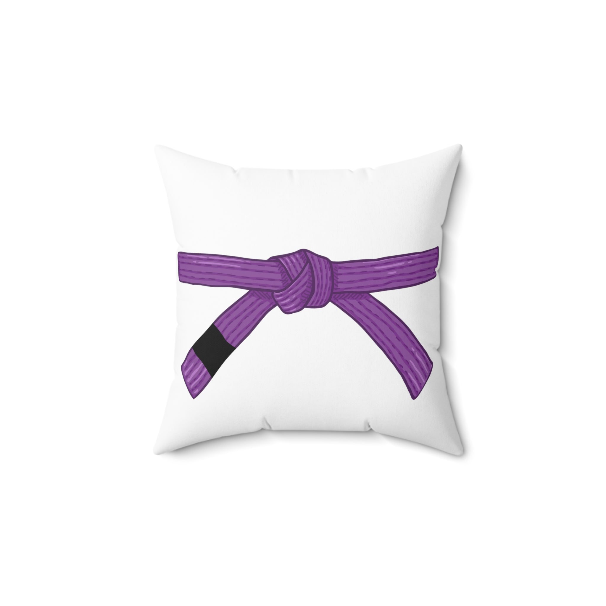 Spun Polyester Square Pillow Purple Belt