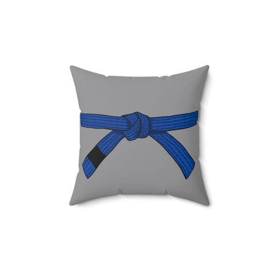 Spun Polyester Square Pillow  Blue  Belt